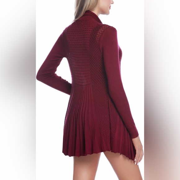 Red Open-Front Cardigan - Picture 2 of 7